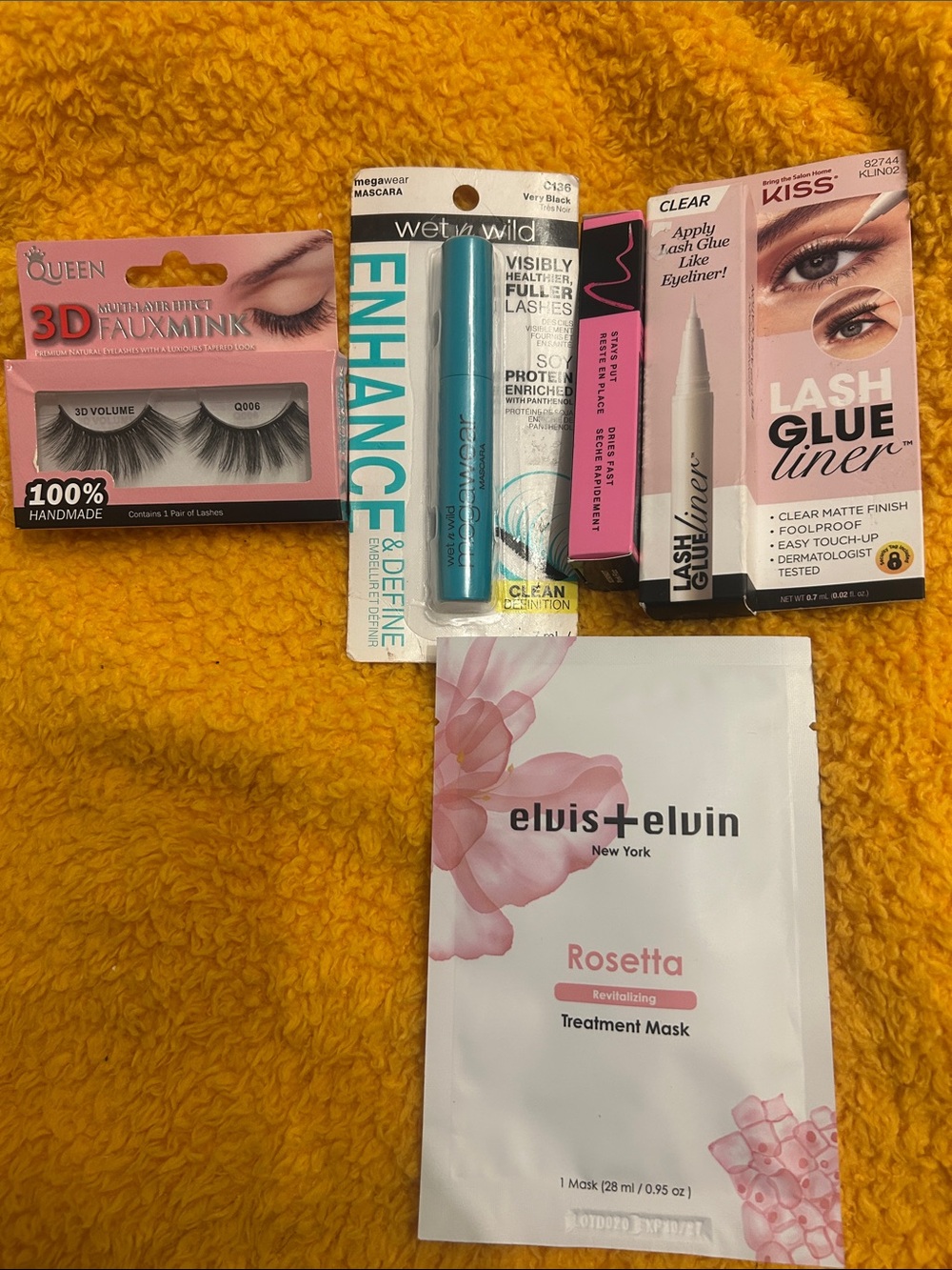 elvis+elvin Rosetta Treatment Mask + Lash Makeup Bundle - Pink & Teal Accents